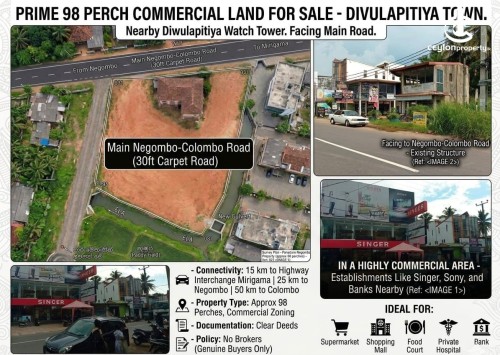 Commercial Property for Sale in Divulapitiya - Commercial Land For Sale In Divulapitiya