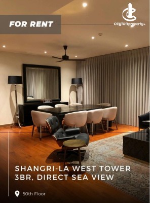 Apartment for Rent in Colombo 1 (Colombo Fort) - Shangri-La West Tower 50th Floor 2450 SqFt 3 Bed For Rent