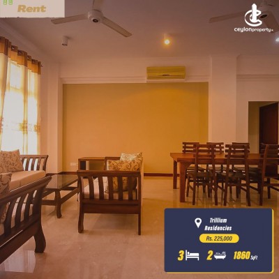 Apartment for Rent in Colombo 8 (Borella) - 3 Bedroom Apartment for Rent in Trillium Residencies