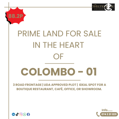 Land for Sale in Colombo 1 (Colombo Fort) - 𝘚𝘵𝘳𝘢𝘵𝘦𝘨𝘪𝘤 𝘓𝘢𝘯𝘥 𝘪𝘯 𝘊𝘰𝘭𝘰𝘮𝘣𝘰 01 – 𝘐𝘥𝘦𝘢𝘭 𝘧𝘰𝘳 𝘓𝘶𝘹𝘶𝘳𝘺 𝘗𝘳𝘰𝘫𝘦𝘤𝘵𝘴
